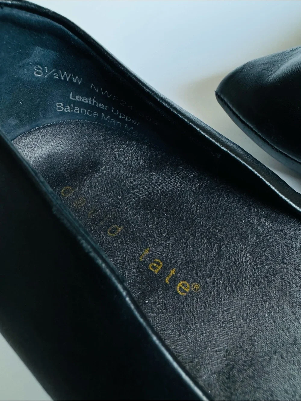 David Tate Black Low Block-Heel Pumps 8 1/2 WW